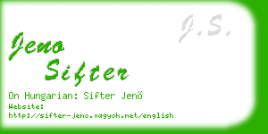 jeno sifter business card